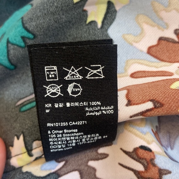 & Other Stories Pleated Floral Midi Dress Sz 4 - Picture 4 of 5